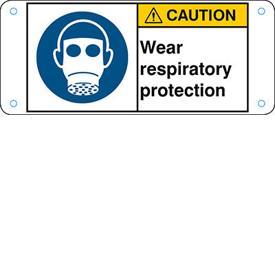 Brady M/M017/En282-Alu05-120X50/1-B ISO Safety Sign - Wear respiratory protection 302771