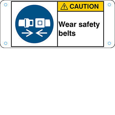 Brady M/M020/En283-Alu05-120X50/1-B ISO Safety Sign - Wear safety belts 302774