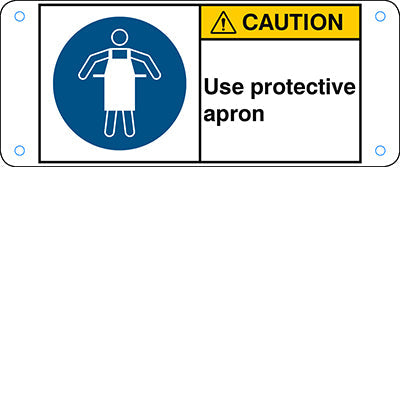 Brady M/M026/En240-Alu05-120X50/1-B ISO Safety Sign - Use protective apron 302776