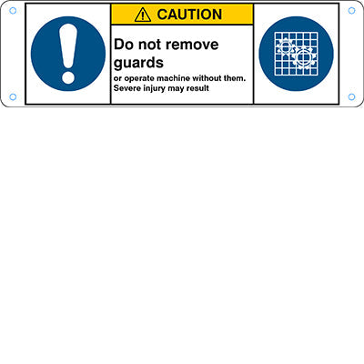 Brady M/M001/M027/En423-Alu05-170X50/1-B ISO Safety Sign - General mandatory/Check guard 302782