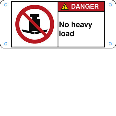 Brady P/P012/En210-Alu05-120X50/1-B ISO Safety Sign - No heavy load 302790