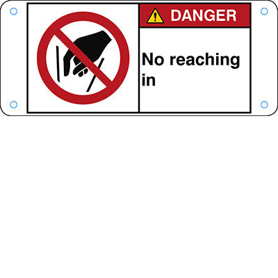 Brady P/P015/En217-Alu05-120X50/1-B ISO Safety Sign - No reaching in 302793