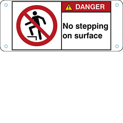 Brady P/P019/En221-Alu05-120X50/1-B ISO Safety Sign - No stepping on surface 302797