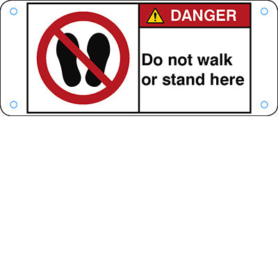 Brady P/P024/En173-Alu05-120X50/1-B ISO Safety Sign - Do not walk or stand here 302800