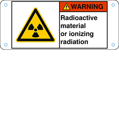 Brady W/W003/En427-Alu05-120X50/1-B ISO Safety Sign - Radioactive material or ionizing radiation 302811