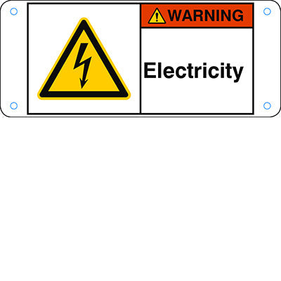 Brady W/W012/En432-Alu05-120X50/1-B ISO Safety Sign - Electricity 302816