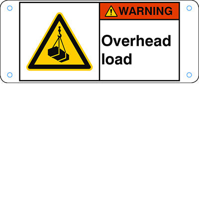Brady W/W015/En434-Alu05-120X50/1-B ISO Safety Sign - Overhead load 302824