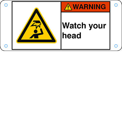Brady W/W020/En439-Alu05-120X50/1-B ISO Safety Sign - Watch your head 302836