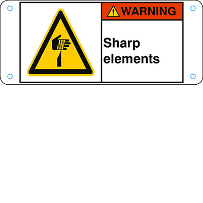 Brady W/W022/En230-Alu05-120X50/1-B ISO Safety Sign - Sharp elements 302837