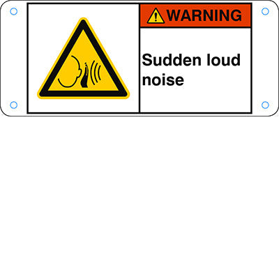 Brady W/W038 /En516-Alu05-120X50/1-B ISO Safety Sign - Sudden loud noise 302850