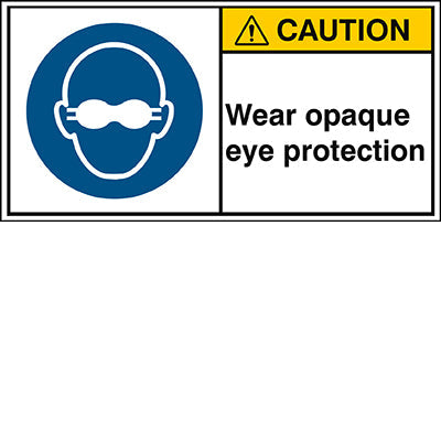 Brady M/M007/En280-Peul-100X50/1-B ISO Safety Sign - Wear opaque eye protection 302863