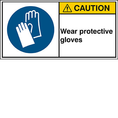 Brady M/M009/En281-Peul-100X50/1-B ISO Safety Sign - Wear protective gloves 302864