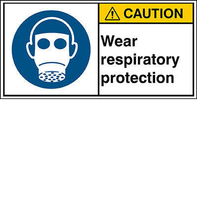 Brady M/M017/En282-Peul-100X50/1-B ISO Safety Sign - Wear respiratory protection 302869