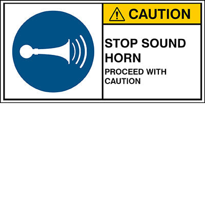 Brady M/M029/En116-Peul-100X50/1-B ISO Safety Sign - Sound horn 302877