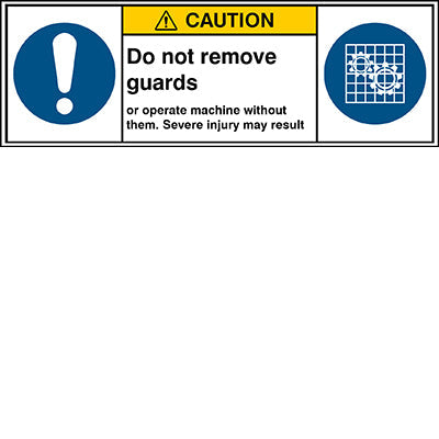 Brady M/M001/M027/En423-Peul-150X50/1-B ISO Safety Sign - Check guard 302880