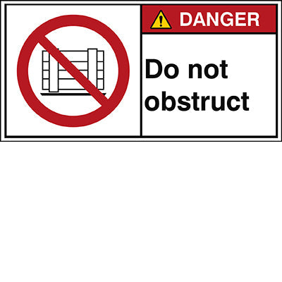 Brady P/P023/En161-Peul-100X50/1-B ISO Safety Sign - Do not obstruct 302896
