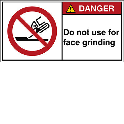 Brady P/P032/En165-Peul-100X50/1-B ISO Safety Sign - Do not use for face grinding 302902