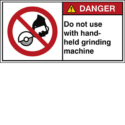 Brady P/P034/En172-Peul-100X50/1-B ISO Safety Sign - Do not use with hand-held grinding machine 302904