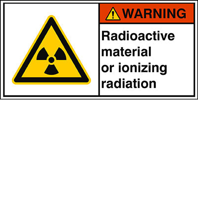 Brady W/W003/En427-Peul-100X50/1-B ISO Safety Sign - Radioactive material or ionizing radiation 302909