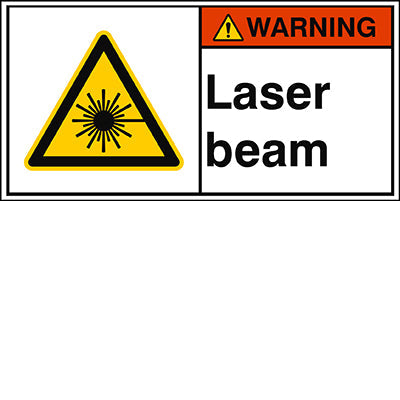 Brady W/W004/En428-Peul-100X50/1-B ISO Safety Sign - Laser beam 302910