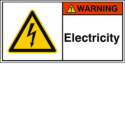 Brady W/W012/En432-Peul-100X50/1-B ISO Safety Sign - Electricity 302914