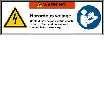 Brady W/W012/En325-Peul-100X50/1-B ISO Safety Sign - High voltage. Keep out. 302916