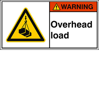 Brady W/W015/En434-Peul-100X50/1-B ISO Safety Sign - Overhead load 302922