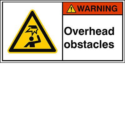 Brady W/W020/En438-Peul-100X50/1-B ISO Safety Sign - Overhead obstacles 302933