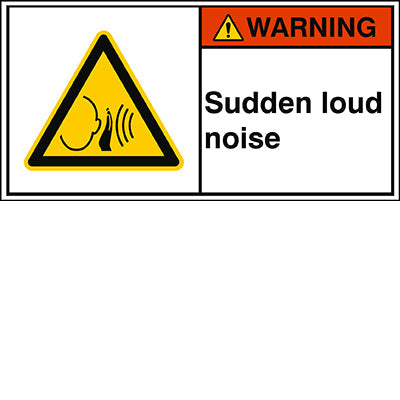 Brady W/W038 /En516-Peul-100X50/1-B ISO Safety Sign- Sudden loud noise 302948