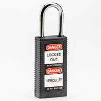Brady Safety Padlock Lb 38Mm St Sha Kd Blk/6 Safety Padlocks - Long Body 834463
