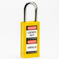 Brady Safety Padlock Lb 38Mm St Sha Kd Yel/6 Safety Padlocks - Long Body 834465