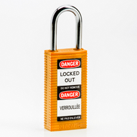 Brady Safety Padlock Lb 38Mm St Sha Kd Org/6 Safety Padlocks - Long Body 834467