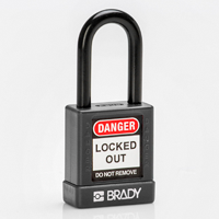 Brady Sfty Secu Padlock 38Mm St Sha Kd Blk/6 Safety Padlocks - Nylon Encased 834469