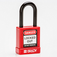Brady Sfty Secu Padlock 38Mm St Sha Kd Red/6 Safety Padlocks - Nylon Encased 834470