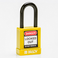 Brady Sfty Secu Padlock 38Mm St Sha Kd Yel/6 Safety Padlocks - Nylon Encased 834471