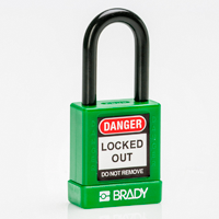 Brady Sfty Secu Padlock 38Mm St Sha Kd Grn/6 Safety Padlocks - Nylon Encased 834472