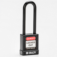 Brady Sfty Secu Padlock 75Mm St Sha Kd Blk/6 Safety Padlocks - Nylon Encased 834475