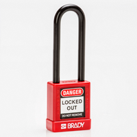 Brady Sfty Secu Padlock 75Mm St Sha Kd Red/6 Safety Padlocks - Nylon Encased 834476