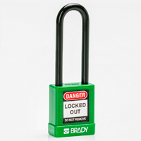 Brady Sfty Secu Padlock 75Mm St Sha Kd Grn/6 Safety Padlocks - Nylon Encased 834478