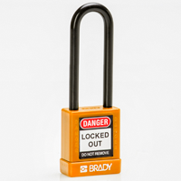 Brady Sfty Secu Padlock 75Mm St Sha Kd Org/6 Safety Padlocks - Nylon Encased 834479
