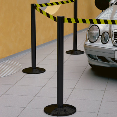 Brady Barr Extens 1000Xø50 Noir Sgl 2M J/N Retractable Barrier Belt - 2 Metres with Black Posts 912662