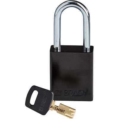 Brady Alu-Blk-38St-Kd SafeKey Padlocks - Aluminium 150243