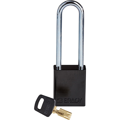 Brady Alu-Blk-76St-Kd SafeKey Padlocks - Aluminium 150331