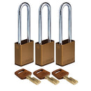 Brady Alu-Brn-76St-Ka3Pk SafeKey Padlocks - Aluminium 150299