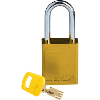 Brady Alu-Ylw-38St-Kd SafeKey Padlocks - Aluminium 150288