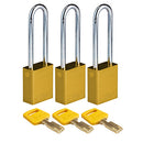 Brady Alu-Ylw-76St-Ka3Pk SafeKey Padlocks - Aluminium 150239