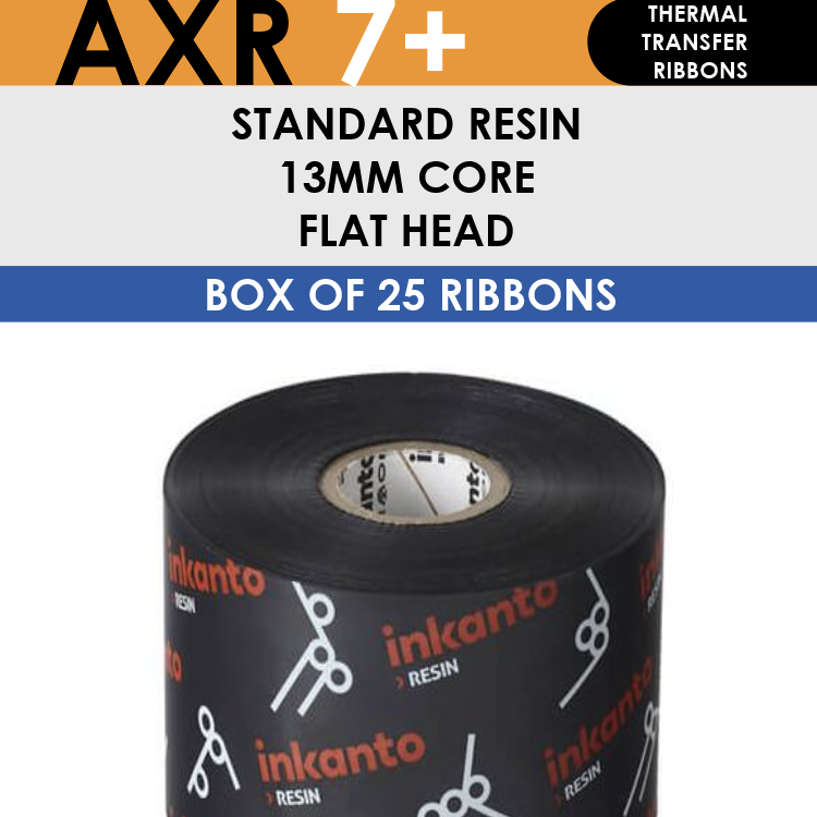 AXR 7+ T24939IO Inkanto Resin Transfer Ribbon 83mm x 74m Outside Wound Black