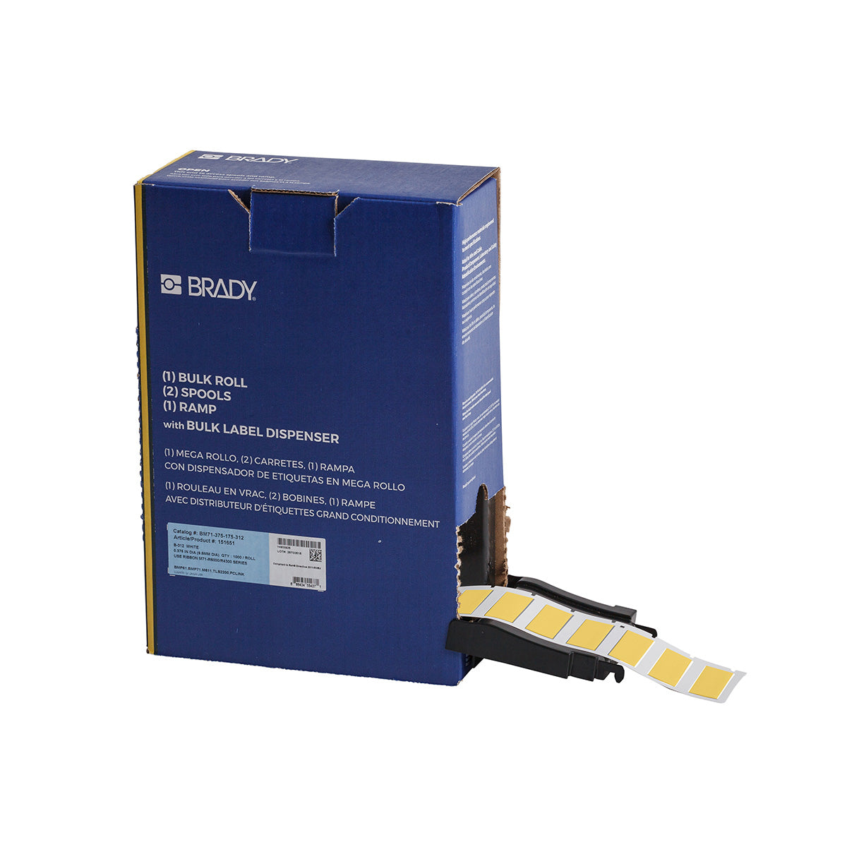 Brady BM-375-175-312-YL PermaSleeve® Commercial Grade Heat-Shrink Labels for M610, M611, BMP61, M710 and BMP71 174478