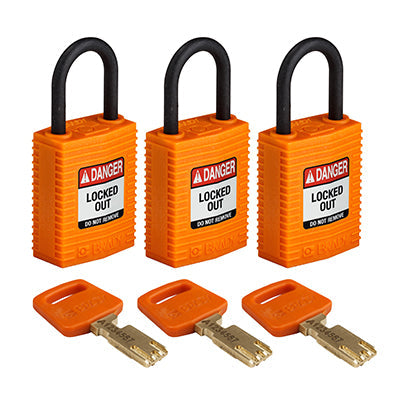 Brady Cpt-Org-25Pl-Ka3Pk SafeKey Padlocks - Compact 150194