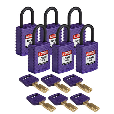 Brady Cpt-Prp-25Pl-Kd6Pk SafeKey Padlocks - Compact 150213